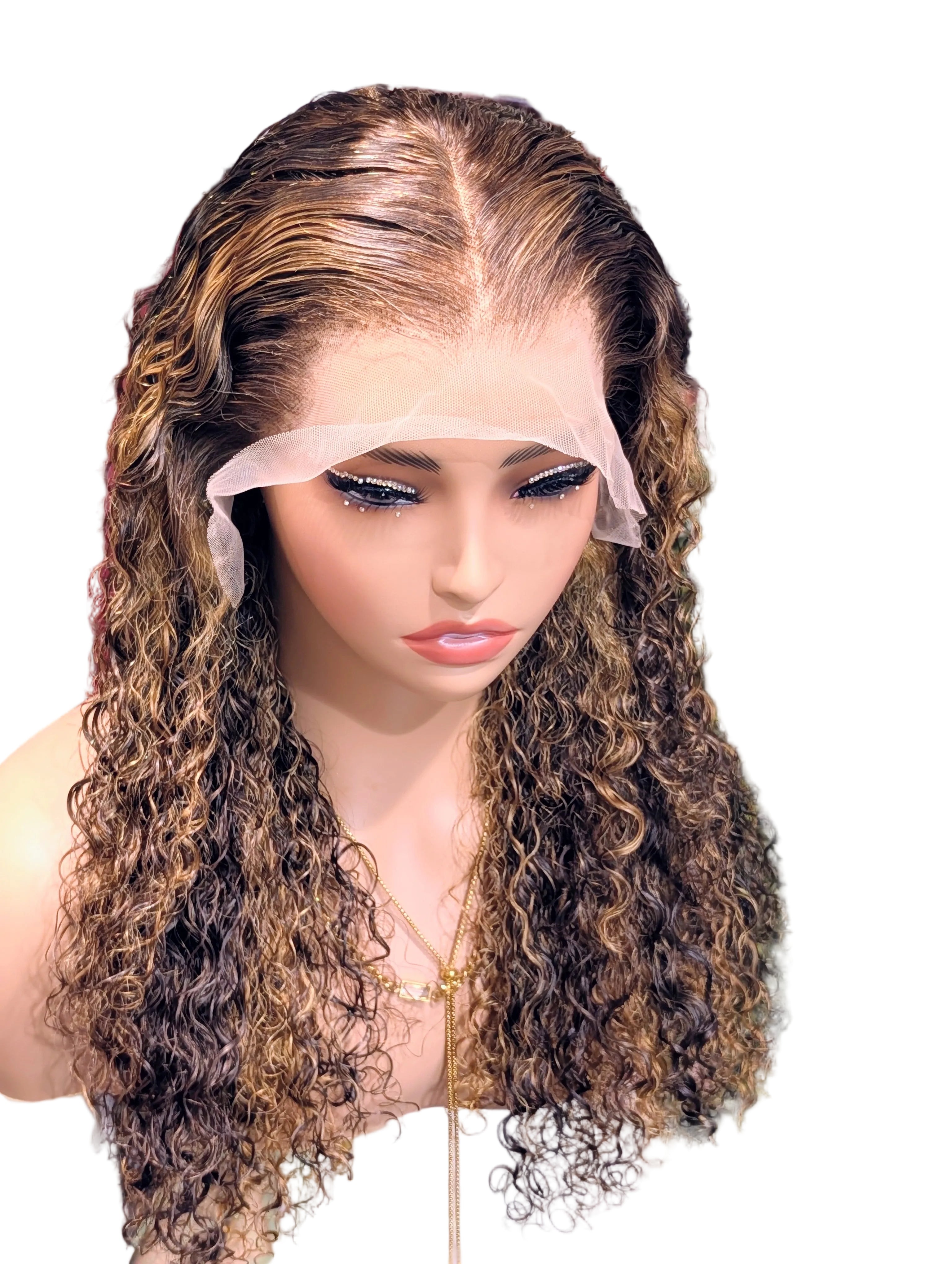 DELIA BURMESE CURLY UNIT  13X4 LACE FRONTAL WIG
