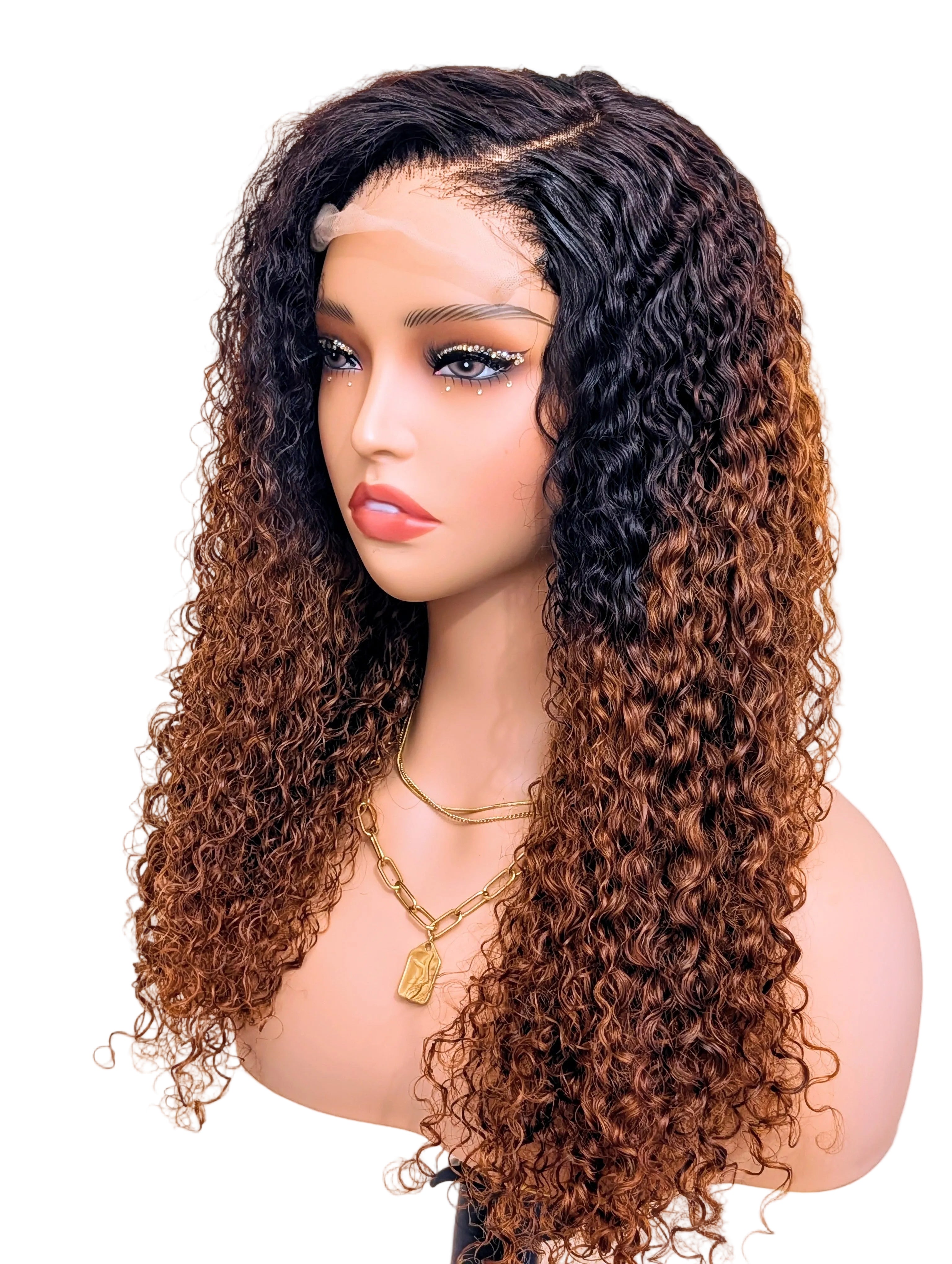 BRIANNA WATER WAVE CURLY UNIT BRAZILIAN 5X5 LACE CLOSURE WIG